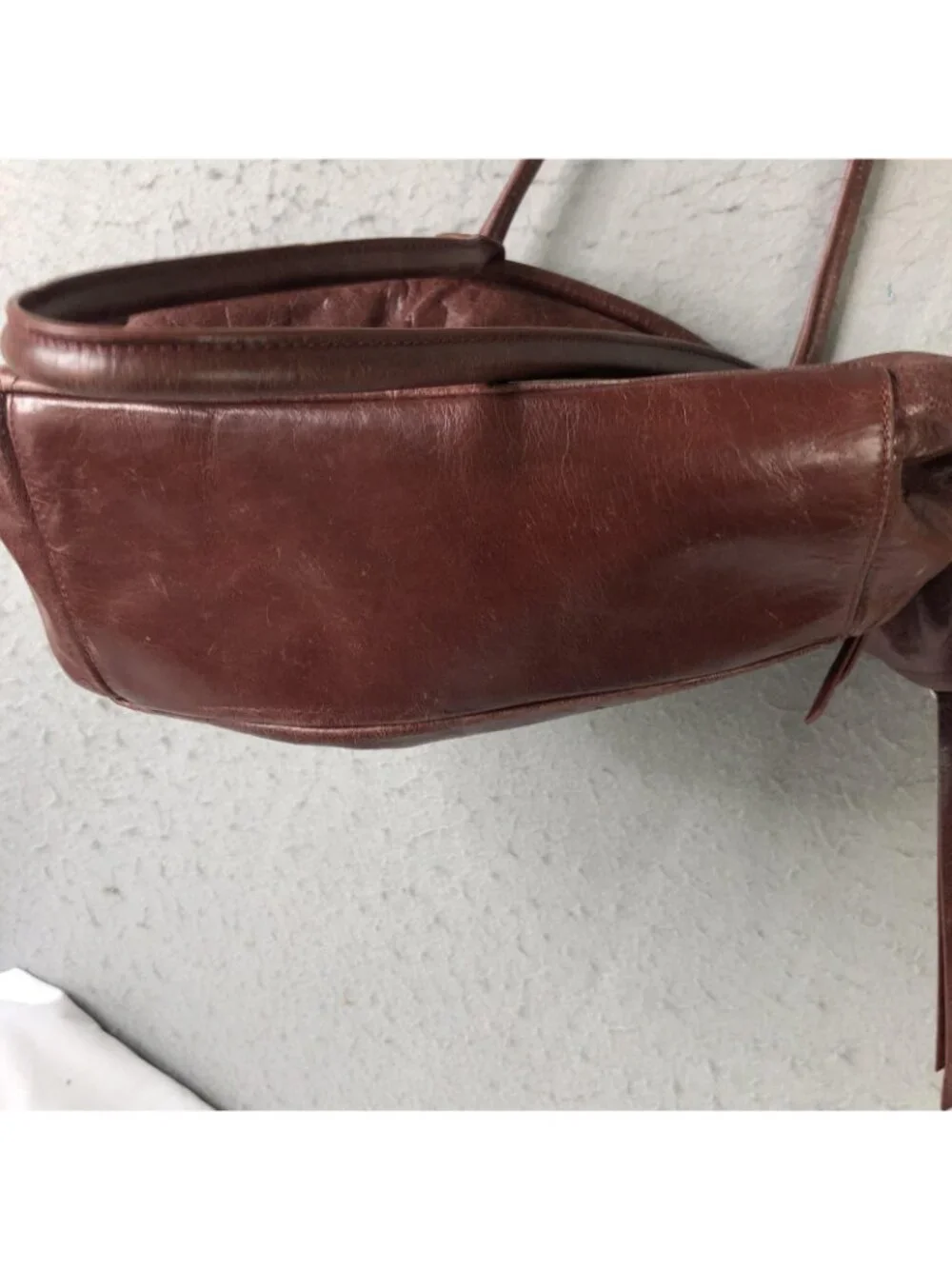 Hobo Shoulder Bag Womens Large Brown Leather Zip Top Pockets Slouchy Casual